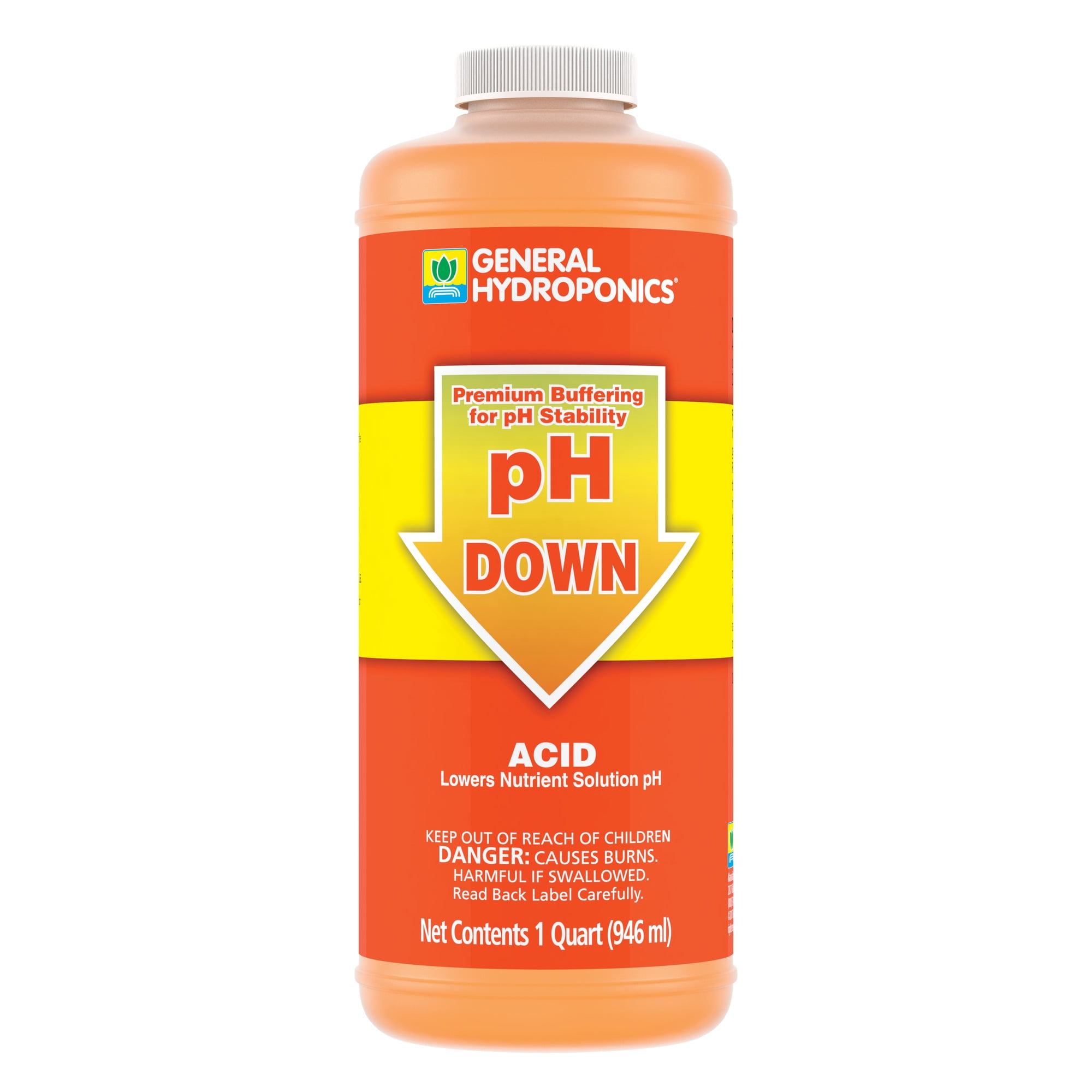 General Hydroponics pH Down Liquid, 1Quart