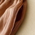 thumbnail image 3 of Summer Flowy Cotton Linen Pants for Women with Lining, Lightweight Casual Loose Cropped Palazzo Trousers with Pockets, 3 of 7