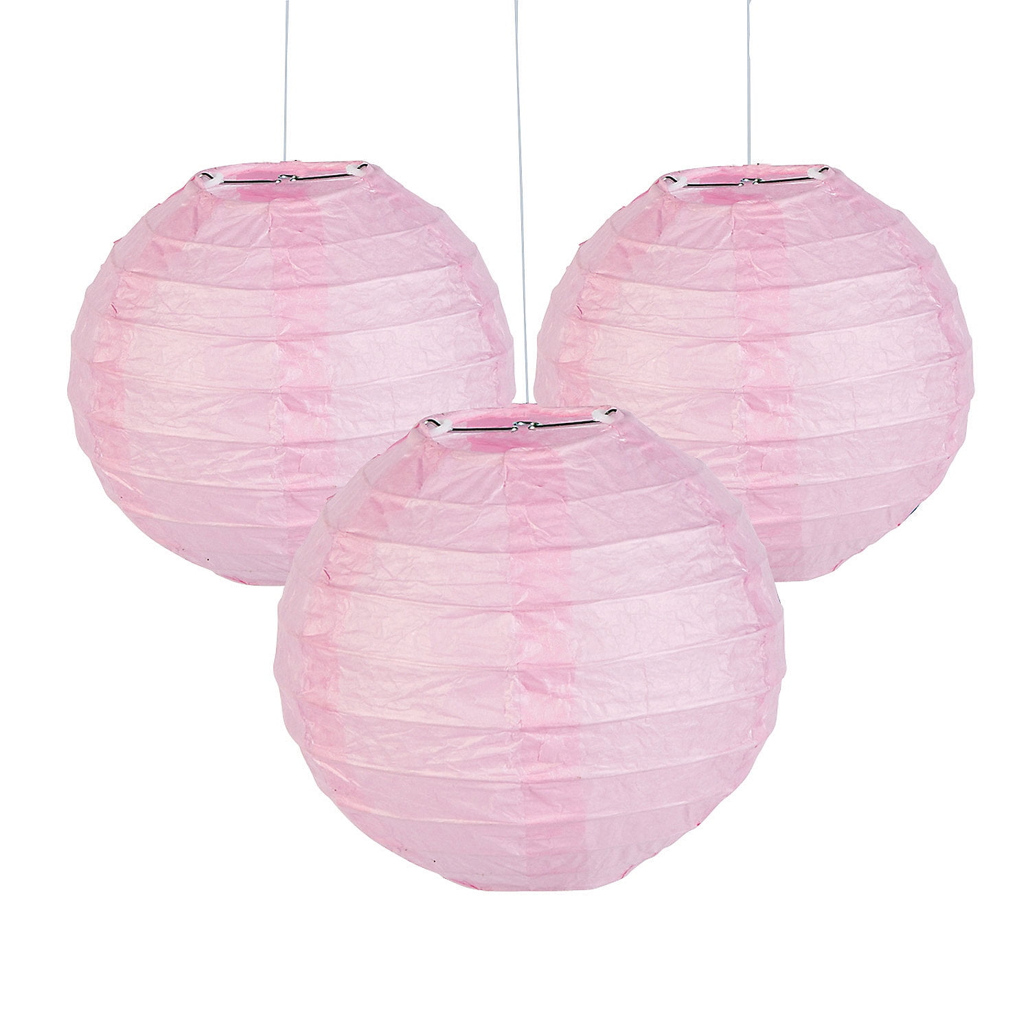 4.5" Lt Pink Paper Lanterns Party Decor 12 Pieces
