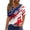 red, white, and blue, variant on Women's 250th Anniversary Usa Shirt Independence Day Patriotic Star Stripe Print V-Neck Button Short Sleeve Top