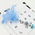 thumbnail image 2 of Cat Feather Toys Feather Teaser Wand Toy with bell, Interactive Cat Toys for Pet Cat Kitten Play(Blue), 2 of 2