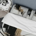 thumbnail image 4 of Designart "Expression in Black, White, and Gold II" Abstract Bedding Covert Set - Modern Black Geometric Bed Set With 2 Shams, 4 of 6