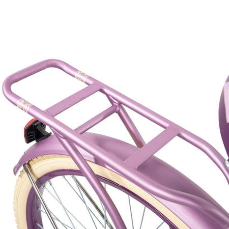 Huffy 24 Nel Lusso Girls' Cruiser Bike, Purple Satin, Age 12  Years ⚠️MISSING PEDALS AND BASKET⚠️