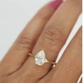 thumbnail image 2 of solitaire jewels 2CT Bezel Set Pear Moissanite Engagement Ring For Women, 14K Yellow Gold, 2 of 6