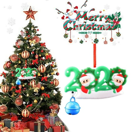 

KKCXFJX christmas decorations 2020 Christmas Pendant Mask Santa Claus Christmas Wall Hanging Bell Decoration Home Decor