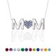 thumbnail image 1 of Collar con Colgante de Mamá JeenMata Zafiro Azul Piedra Natal de Septiembre Oro Blanco 18 K Plata Esterlina, 1 of 4