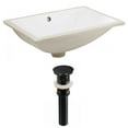 thumbnail image 1 of 18.25-in. W CUPC Rectangle Bathroom Undermount Sink Set In White - Black Hardware - Overflow Drain Incl. AI-24826, 1 of 7