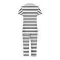 thumbnail image 6 of Tnhcen 2 Piece Summer Women's Cotton Pajama Sets V-Neck Tops with Capri Pants Sleepwear Homewear Set S-2XL, 6 of 7