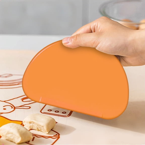 QIJGEBGG Bowl Scraper, 1 Pack Silicone Bread Dough Scraper Bowl Spatula Curved Edge Flexible Bowl Scraper for Baking Food Scraper for Sourdough Bread Proofing Basket Pastry Cutter Tool(Orange)