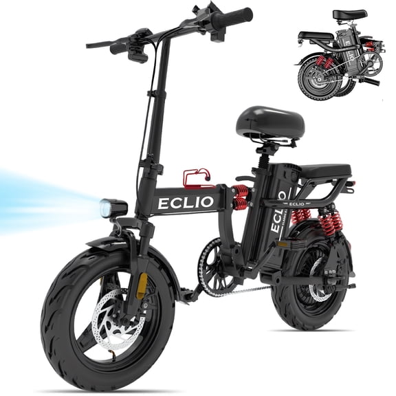 14" Folding Electric Bike for Adults, 700W Peak 48V 14Ah City Commuter E-Bike with 11-Layer Shock Absorption, 25 MPH Max Speed