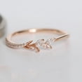 thumbnail image 1 of 18k Rose Gold Eternity Wedding Band Filigree Leaf Diamond Rings, 1 of 2