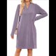 thumbnail image 2 of Vestido Informal de Larga con Bolsillos y Cuello en V para Mujer, Holgado, para Otoño e Invierno Púrpura L, 2 of 9
