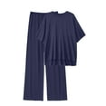 thumbnail image 2 of MINTREUS Lounge Sets for Women Knit Short Sleeve Tops and Long Pants Soft Comfy Pajamas Set Oversized 2 Piece Outfits S-4X, 2 of 8
