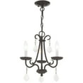 thumbnail image 4 of 3 Light English Bronze Mini Chandelier with Steel base material, 4 of 6