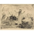 thumbnail image 2 of Jean-Louis Forain 14x12 Black Ornate Wood Framed Double Matted Museum Art Print Titled: Lourdes, the Miracle (Second Plate) (1912-1913), 2 of 5