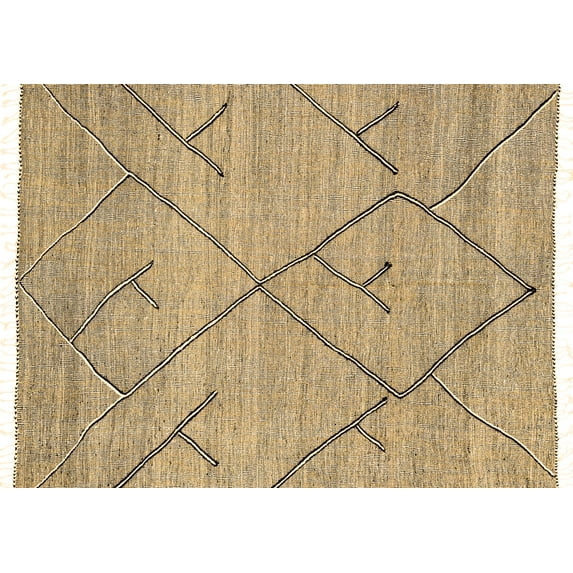 Ahgly Company Indoor Rectangle Abstract Brown Modern Area Rugs, 5' x 7'
