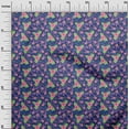 thumbnail image 3 of oneOone Rayon Dark Purple Fabric Kids Floral Quilting Supplies Print Sewing Fabric By The Yard 56 Inch Wide, 3 of 4