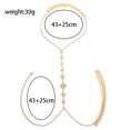 thumbnail image 3 of Square Design Copper Body Chain - Gold/Silver Geometric Rhinestone Back Jewelry, 40g, OPP Bag Packaging, 3 of 6