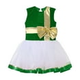 thumbnail image 5 of TiaoBug Kids Girls Christmas Mrs Santa Claus Costume Candy Cane Sleeveless Dance Leotard Tutu Dress Green 12, 5 of 6