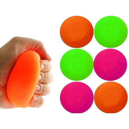 JA-RU Giant Stress Ball Stretchy Squishy Soft 4" (1 Unit) Squish Attack Stress Relief Toys for Kids and Adults. Stress Balls Anxiety Hand Therapy or Sensory Fidget. Plus 1 Bouncy Ball