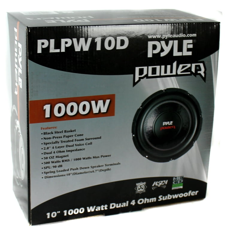 Mtx Subwoofer Door Speakers Pyle PLW10BL 10 Inch 600 Watt Ohm