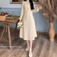 thumbnail image 4 of Laklulu Vestido corto elegante de manga larga para mujer, vestido de cóctel, albaricoque, XL, 4 of 6