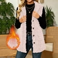 thumbnail image 7 of cocolona Textured Fuzzy Fleece Vest for Women Sleeveless Button Down Cable Knit Cardigan Solid Color Casual Sweater Vest, 7 of 7