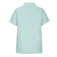 thumbnail image 3 of Uaswgudfs Women's Cotton Short Sleeve Shirt - Casual Cardigan Summer Blouse with Chest Pocket and Button Placket Top, 3 of 5