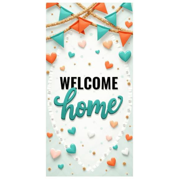 Decorative Design Welcome Banner Colorful Theme Party Decoration Housewarming Banner for Indoor Decoration Welcome Celebration Home Party