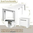 thumbnail image 5 of 20"-118" White Extendable Dining Table for 2-12 People, Modern Modular Extension Table, Space-Saving Extra Long Folding Dining Table, Multifunctional Conference Meeting Table, 5 of 7