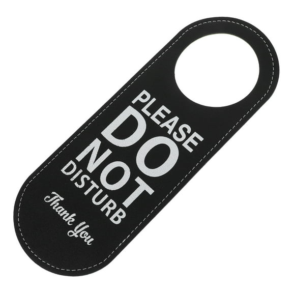 unbranded PU Leather Double Sided Do Not Disturb Door Hanger Sign for Office Home Hotel Privacy Door Knob Sign Soft for Door Handles