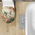 thumbnail image 4 of ZIATUBLE Hummingbird Flower Flannel Toilet Lid Cover Bathroom Elongated Toilet Cover Protector Universal Fit for Standard Oblong Round Lids Bathroom Accessories, 4 of 6