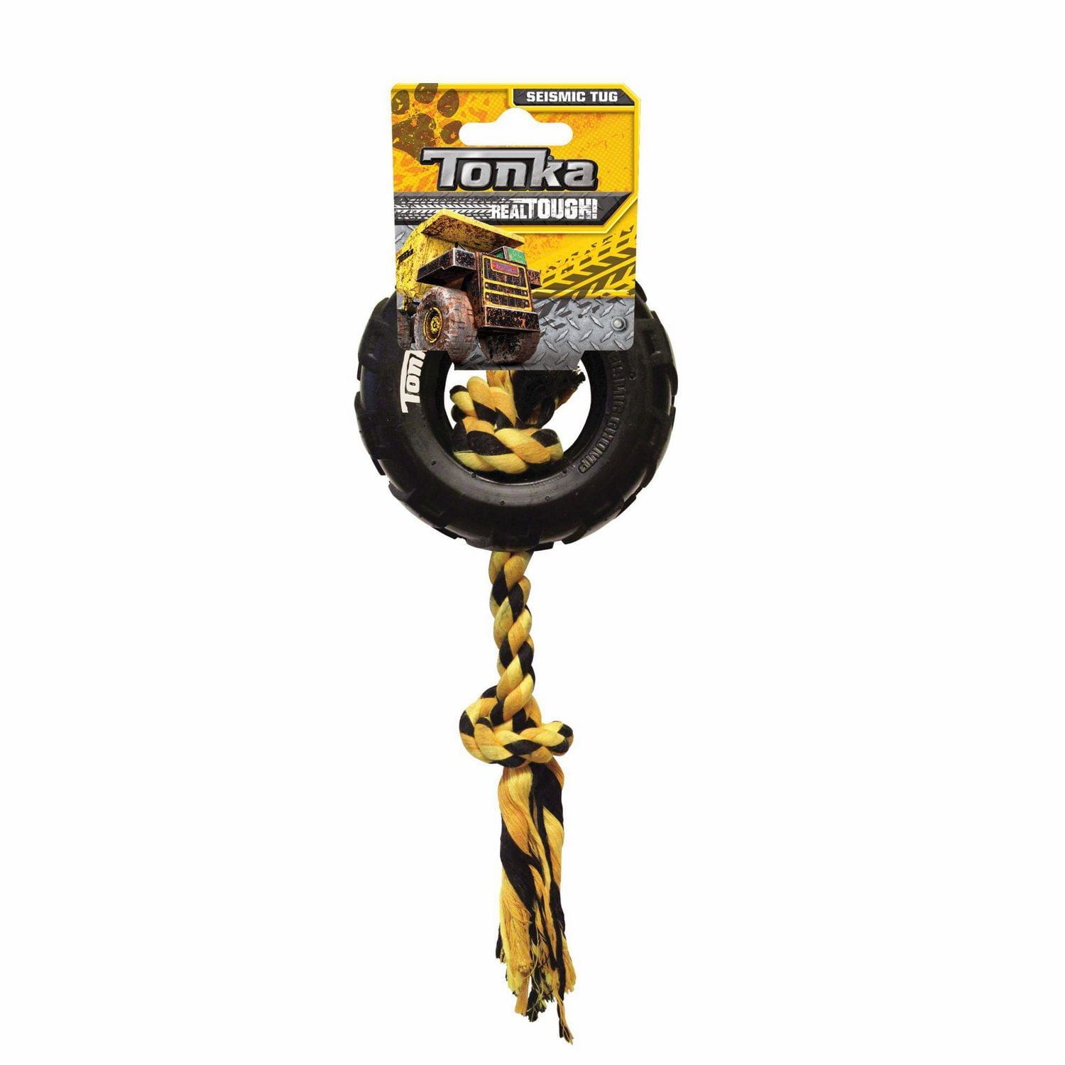 Tonka Tire with Rope Tug Dog Toy, Small, 3.8 in Ø