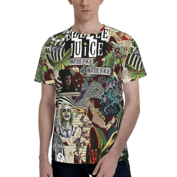 Beetlejuice Men's T Shirts Cartoon Graphic Short Sleeve Tees Novelty Casual Unisex Adults Tee Shirt Tops