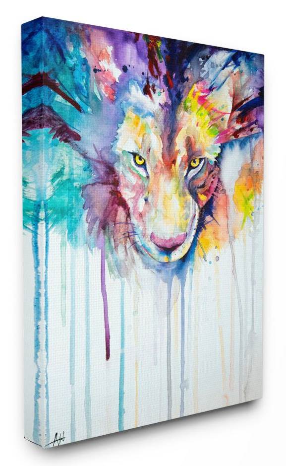 Painting LED Lights Bluetooth Lamp Lion Wall Art Printed Picture Giclee Animal