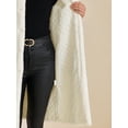 thumbnail image 5 of INSPIRE CHIC Women's Faux Fur Long Coat Button Down Long Sleeve Winter Fuzzy Overcoat M White, 5 of 6