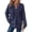 Dark Blue, variant on Mengpipi Women's Tops Fall Spring Long Sleeve V-Neck Waffle Knit Hooded Button Front Loose Casual Cardigan S-2XL