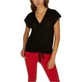 thumbnail image 2 of Sanctuary Clothing Womens Tie-Hem Pullover Blouse, Black, XX-Small, 2 of 2