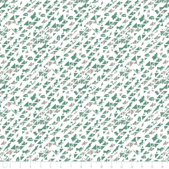 Disney Lion Guard Triangles 100% Cotton Quilt Fabric in Sage