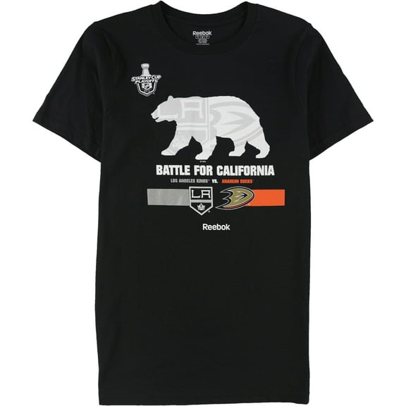 Reebok Mens Battle For California Graphic T-Shirt, Black, XX-Large