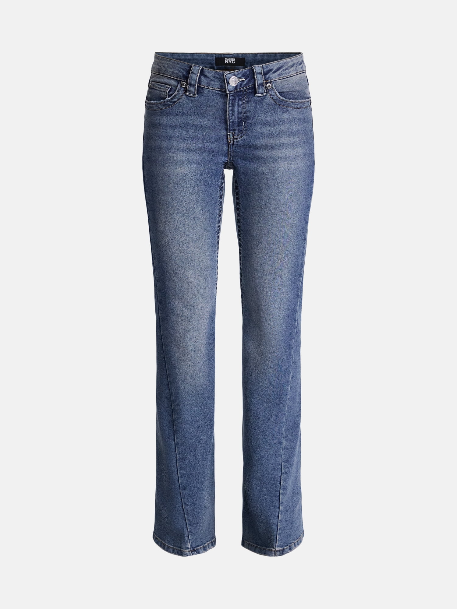 Madden NYC Women's Low Rise Flare Jeans, 32" Inseam, Sizes 00-18