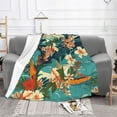 thumbnail image 2 of XMXT Flannel Throw Blanket for Couch, Hawaiian Surf Illustration Bed Sofa Decor Blankets for Home Bedroom, 40 x 30 inches, 2 of 9