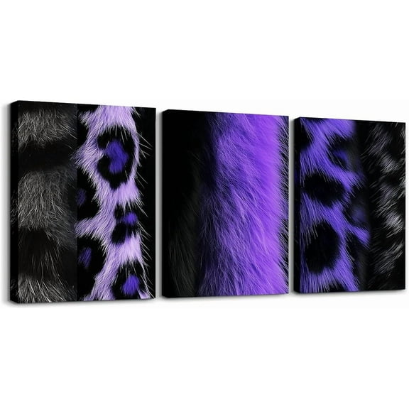 Hieng Gold Leopard 3 Piece Canvas Wall Art for Living Room Bedroom Leopard Wall Art for Home Decor Animal Print Office Decor Artwork Wild Animal Fur Picture Painting Posters