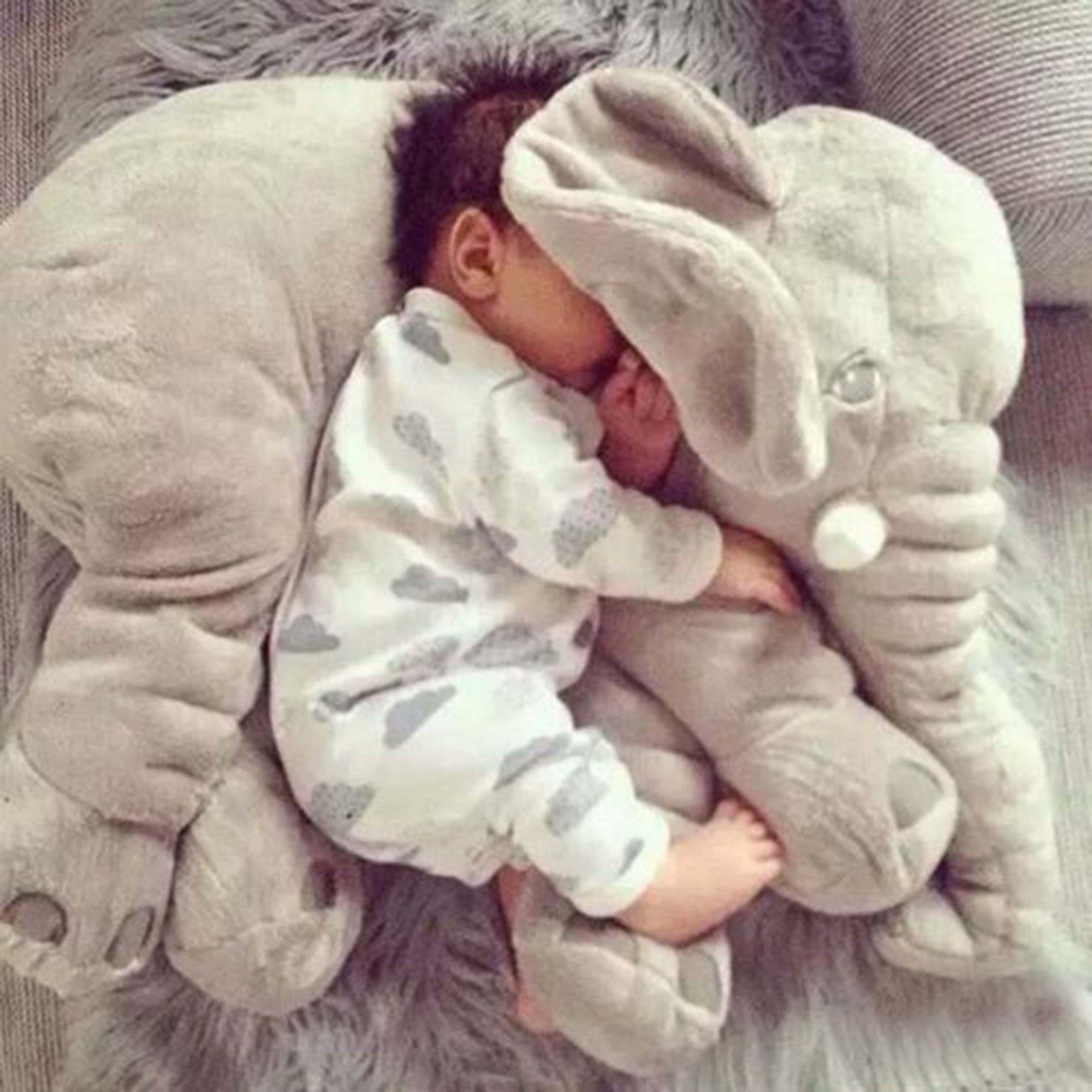Long Nose Elephant Sleep Pillow Baby Plush Toy Lumbar Cushion Big Plush Doll GD 