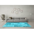 thumbnail image 3 of Ahgly Company Indoor Rectangle Patchwork Light Blue Transitional Area Rugs, 2' x 5', 3 of 4