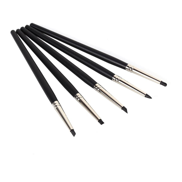 LYUMO Stylo de Modelage pour Sculpture en Argile, 5 Pcs Gaines en Silicone et Caoutchouc, Outils de Modelage en Argile Polymère Haute Qualité, Brosses en Silicone à Pointe en Caoutchouc