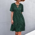 thumbnail image 2 of Vestido de punto con cuello en V y volantes con estampado de manga corta de verano sexy informal a la moda para mujer Pompotops ghjkhdj15891, 2 of 9