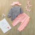 thumbnail image 5 of IROINNID Toddler Girl's 3PCS Set Printed Long Sleeve Top Comfy Pants Outfits With Headbands, 5 of 7