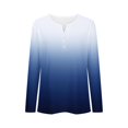 thumbnail image 4 of Cavosen Blouses for Women Long Sleeve Soft with Button Pullover Blouse V-Neck Comfort Gradient Tees Dressy Flowy Loose Fit Tops Basic Shirts Fashion Resortwear Fall White M, 4 of 5