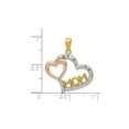 thumbnail image 3 of Mom Heart Pendant Necklace in 14K Yellow and Rose PInk Gold with Chain, 3 of 5